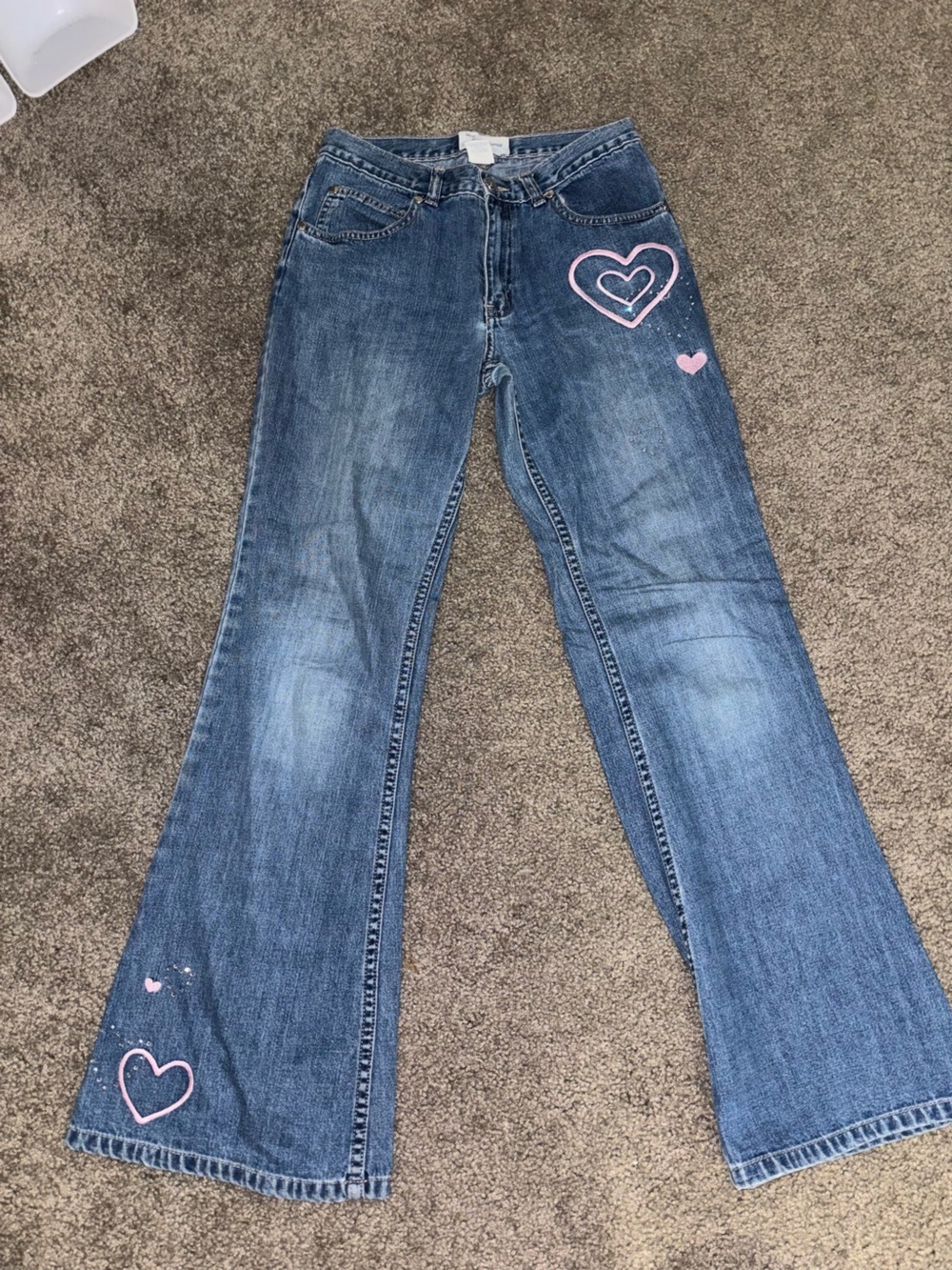 Kids Vintage Old Navy Heart Jeweled Flare Jeans